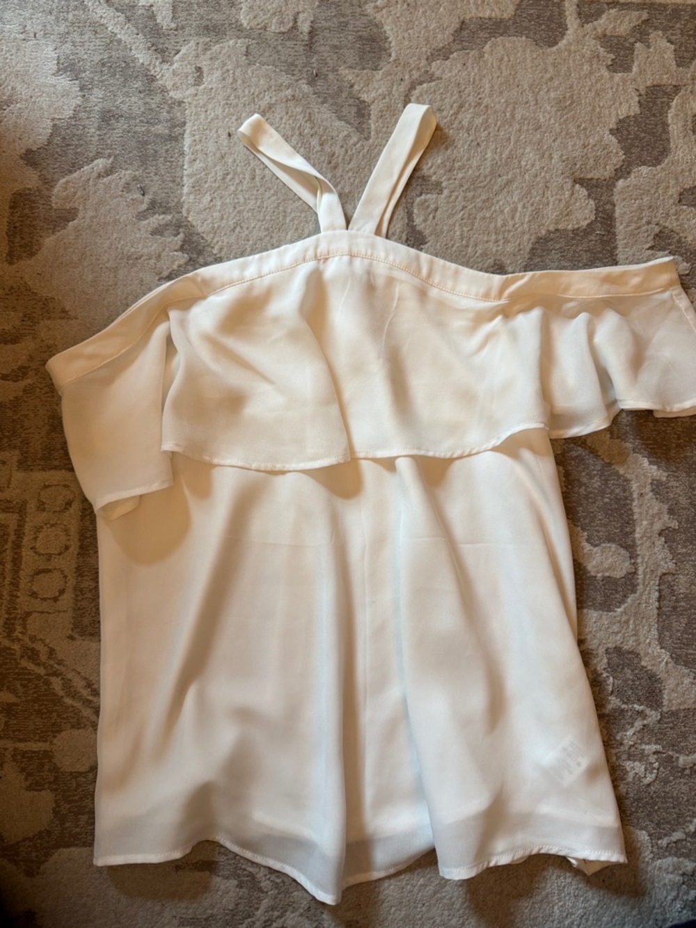 Shinestar White Off-Shoulder Ruffle Blouse